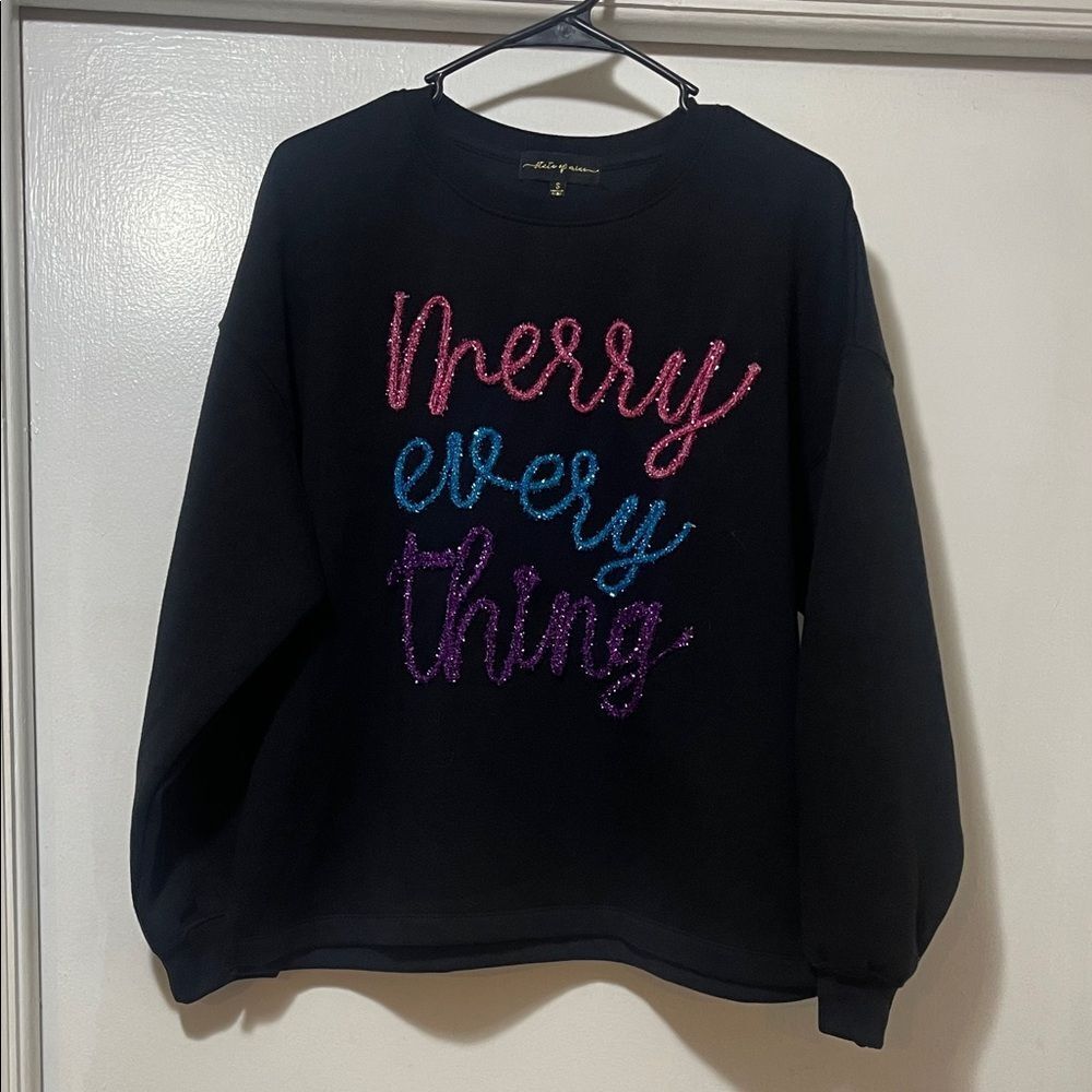 State of Mine  Merry  everything Christmas sweater small NWT